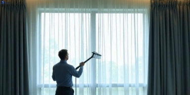 Commercial curtain steam cleaning service joyner hotels offices