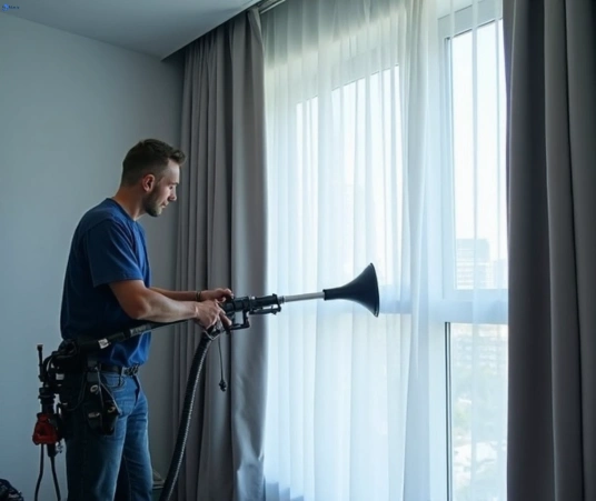 Professional commercial curtain cleaning process equipment Matty Curtain Cleaning joyner