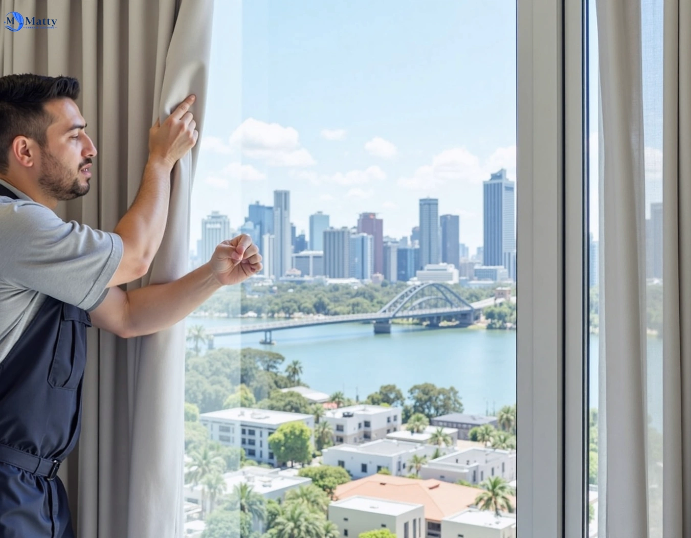 Professional curtain steam cleaning service joyner QLD by Matty Curtain Cleaning