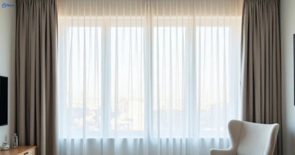 Freshly steam cleaned curtains in joyner QLD